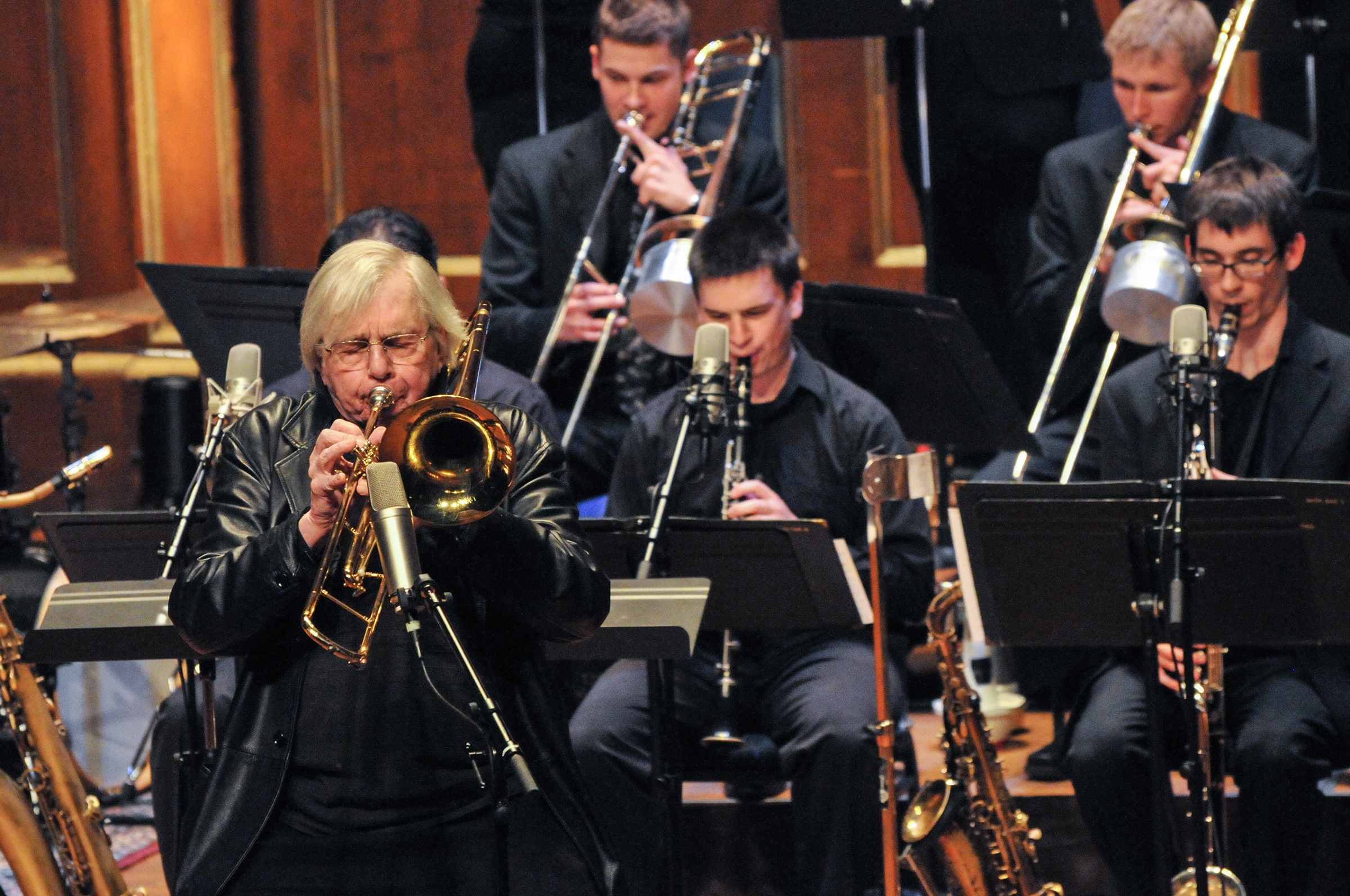 Bob Brookmeyer performs with NEC Jazz Orchestra during Jazz40 concert