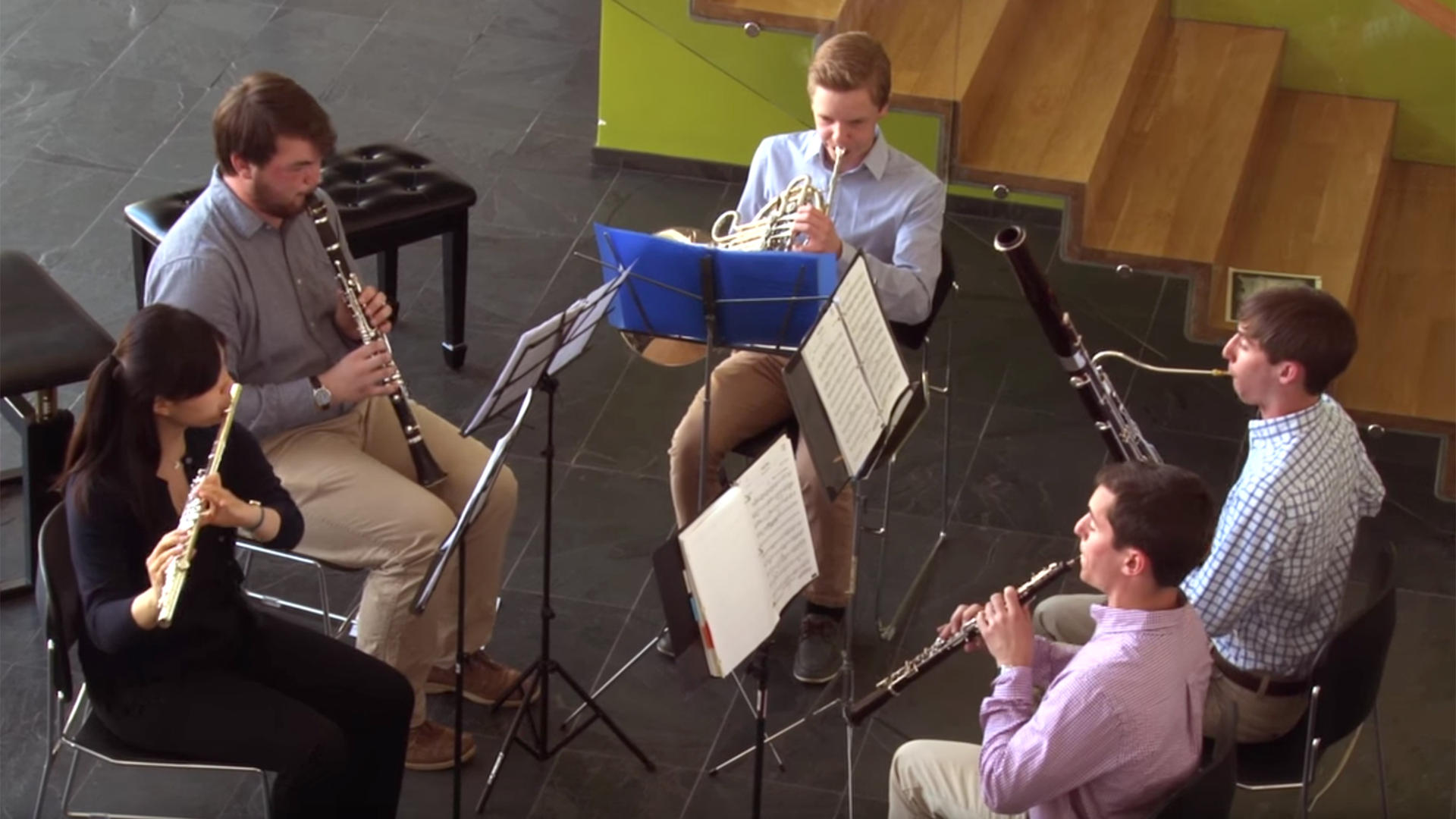 A Prep Woodwind Quintet performs