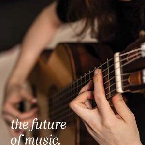 2020-2021 Catalog Cover with Student playing guitar