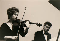 Image of NEC Alumna Dorothy Bales playing violin