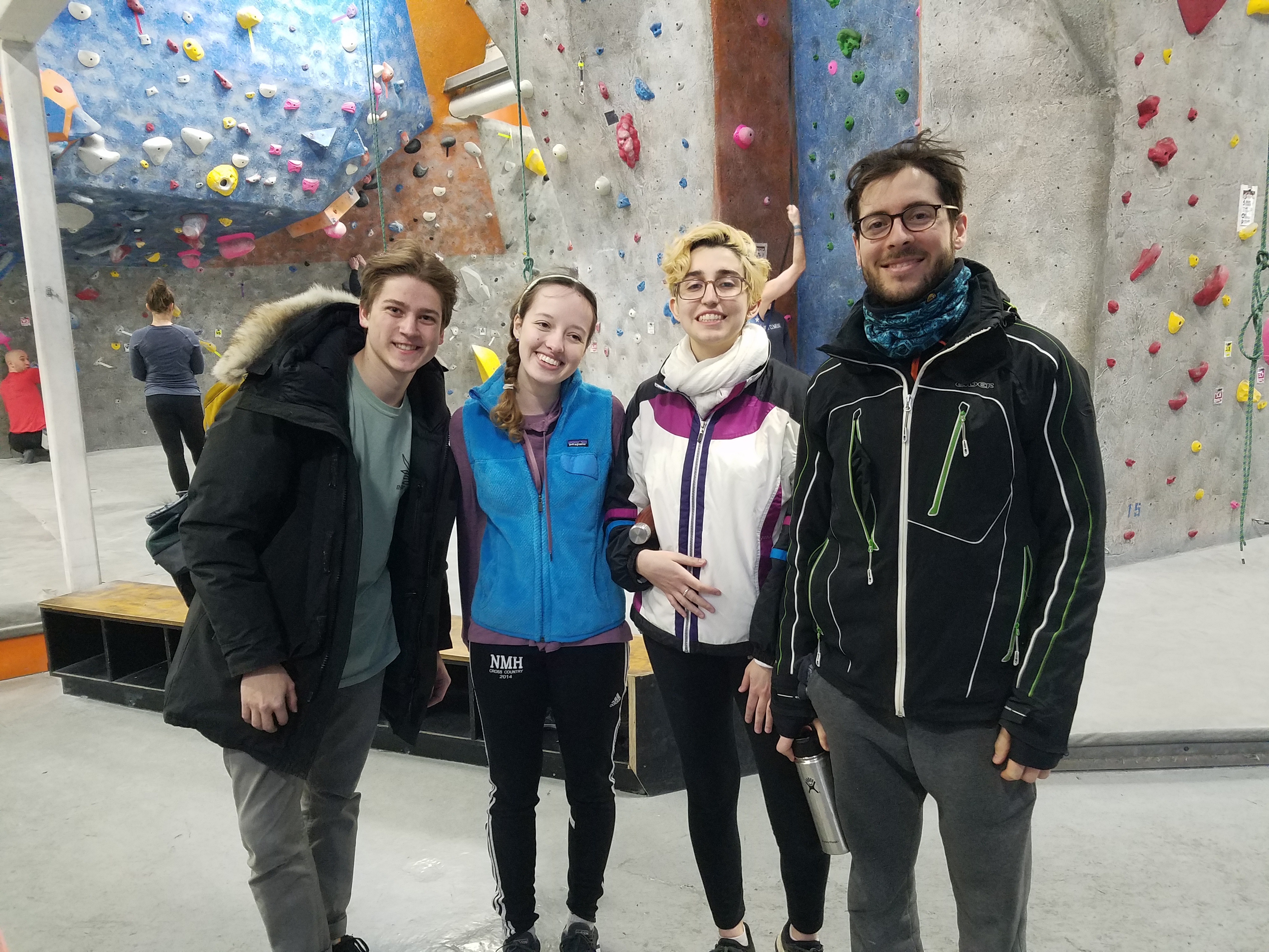 Students at a rock climbing event