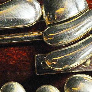 Close-up of bassoon keys
