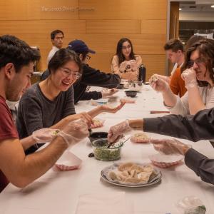 Students and staff gather for the Dumpling Night